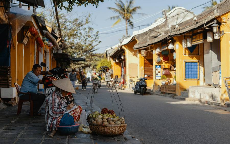 Lantern-lined streets of Hoi An old town